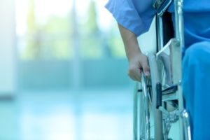 A patient in a wheelchair