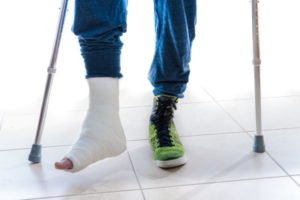 Broken foot accident at work