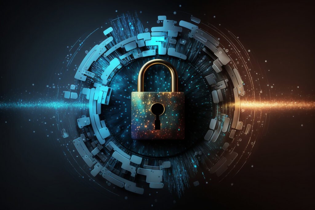 a padlock in a digital vault