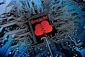 RED SYMBOL INDICATING DATA BREACHES ON A HARD DRIVE