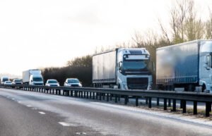 HGV's driving along a motorway
