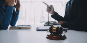 A solicitor explaining the HGV accident claims process to a client