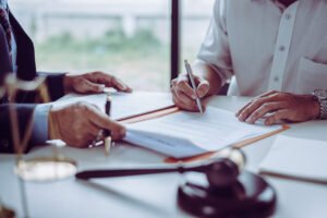 Solicitor and client discussing a back injury claim.
