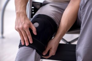 A man has had a knee replacement after suffering complex trauma