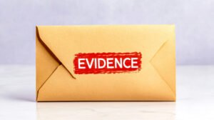 sealed envelop containing evidence for an eye injury claim